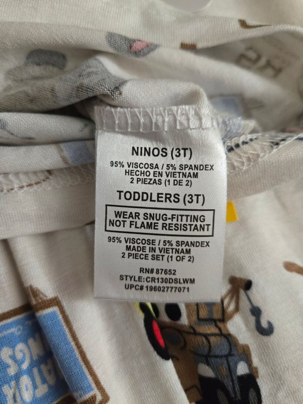 Disney Cars Toddler Boys 2-Piece Pajama Set Size 3T NWT - McQueen, Mater - Picture 5 of 5